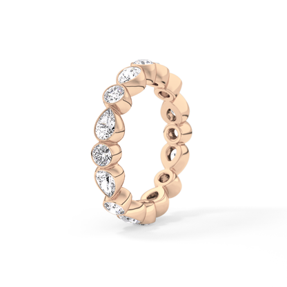 1.28 TCW Round & Pear Lab Grown Diamond Wedding Band
