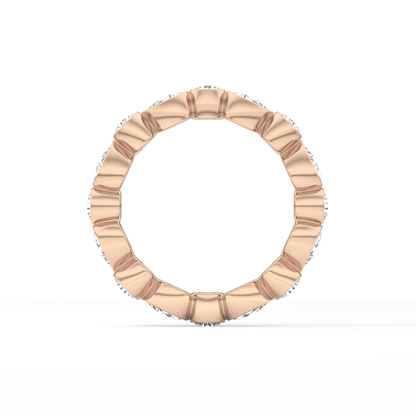 1.28 TCW Round & Pear Lab Grown Diamond Wedding Band