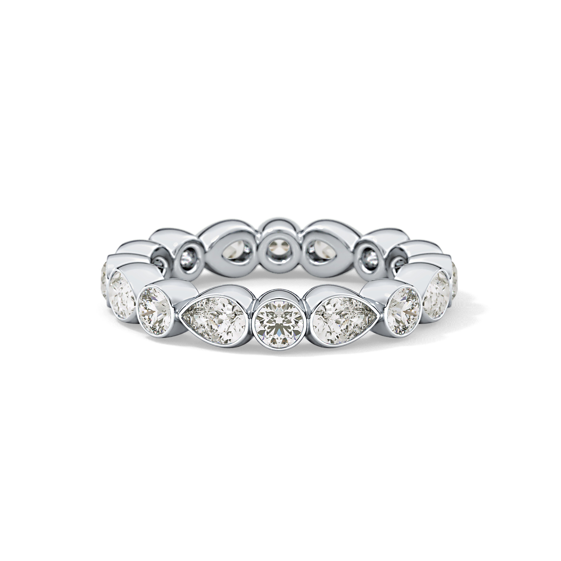 1.28 TCW Round & Pear Lab Grown Diamond Wedding Band