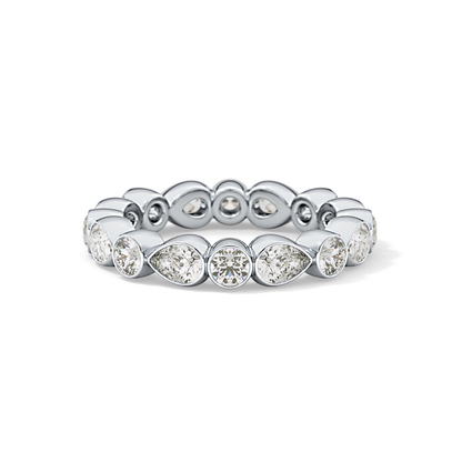 1.28 TCW Round & Pear Lab Grown Diamond Wedding Band