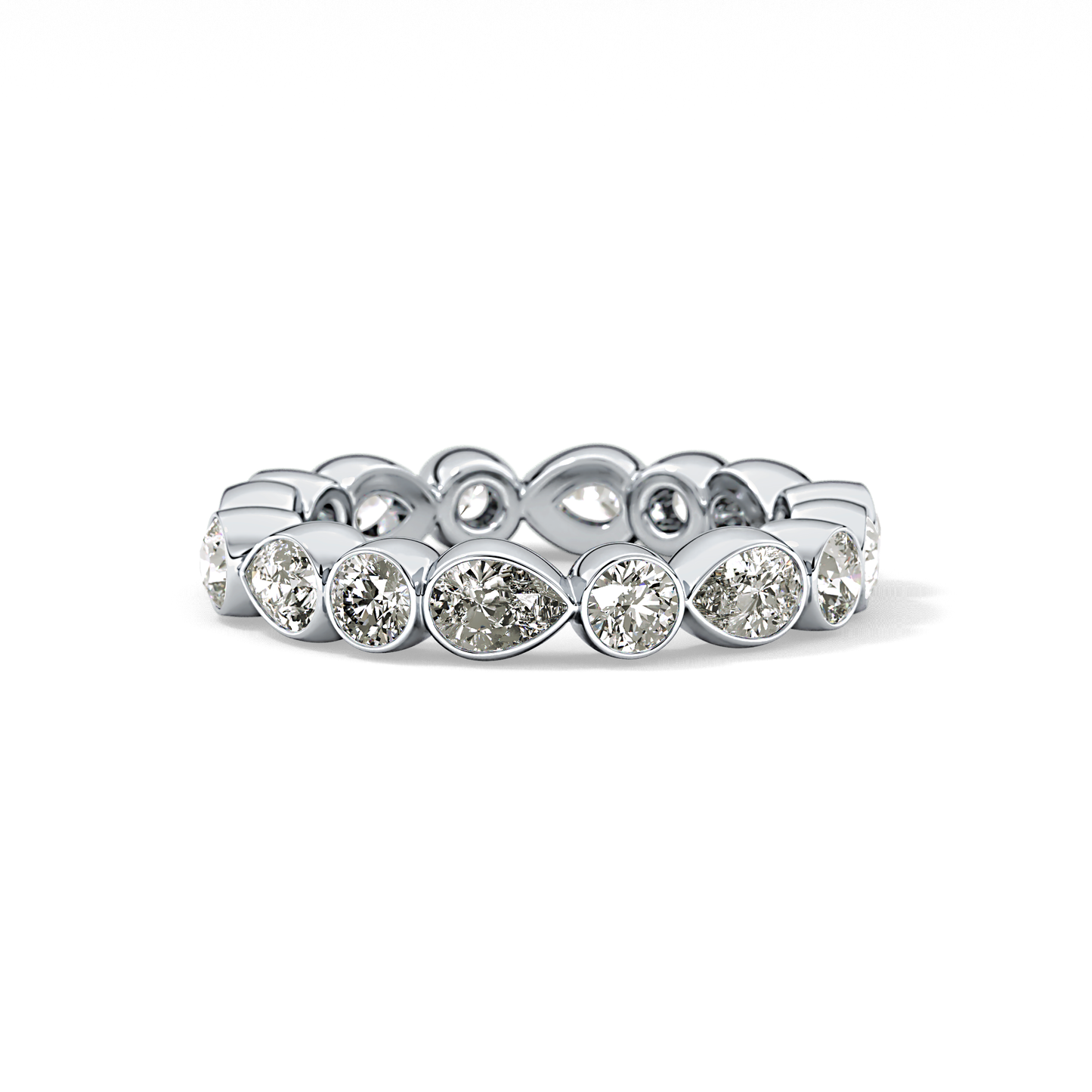1.28 TCW Round & Pear Lab Grown Diamond Wedding Band