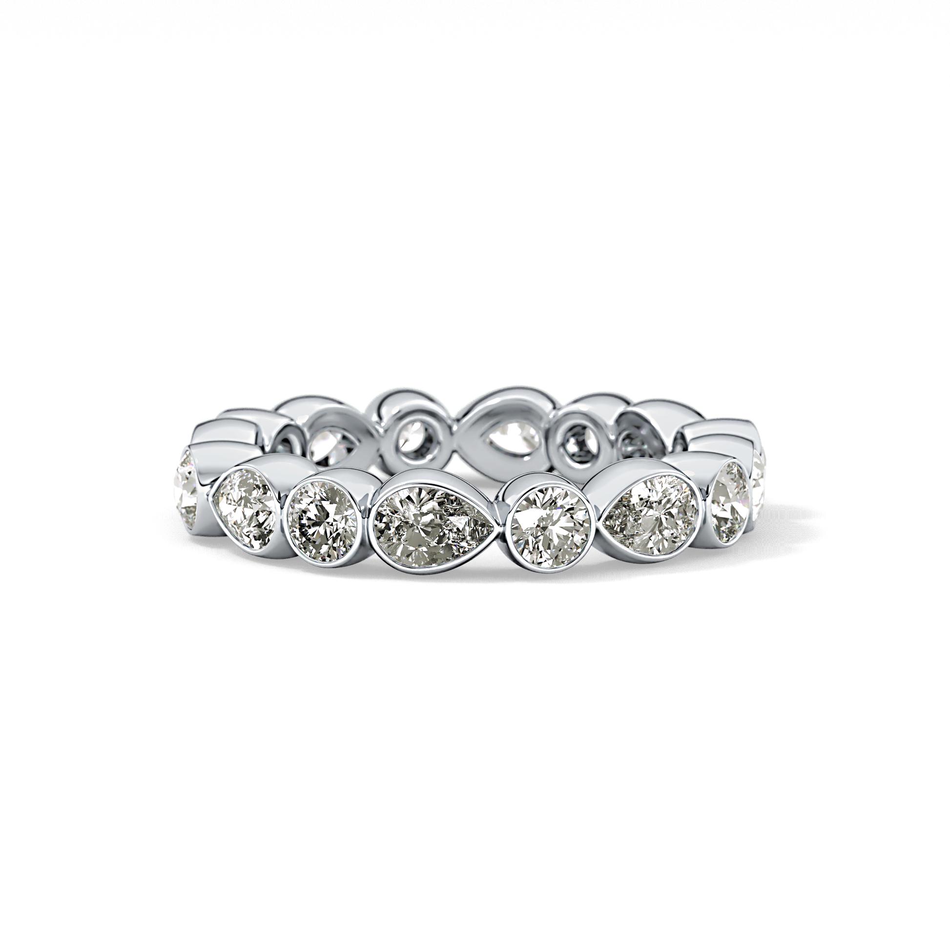 1.28 TCW Round & Pear Lab Grown Diamond Wedding Band