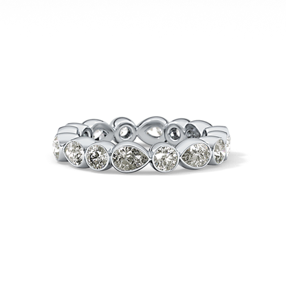 1.28 TCW Round & Pear Lab Grown Diamond Wedding Band