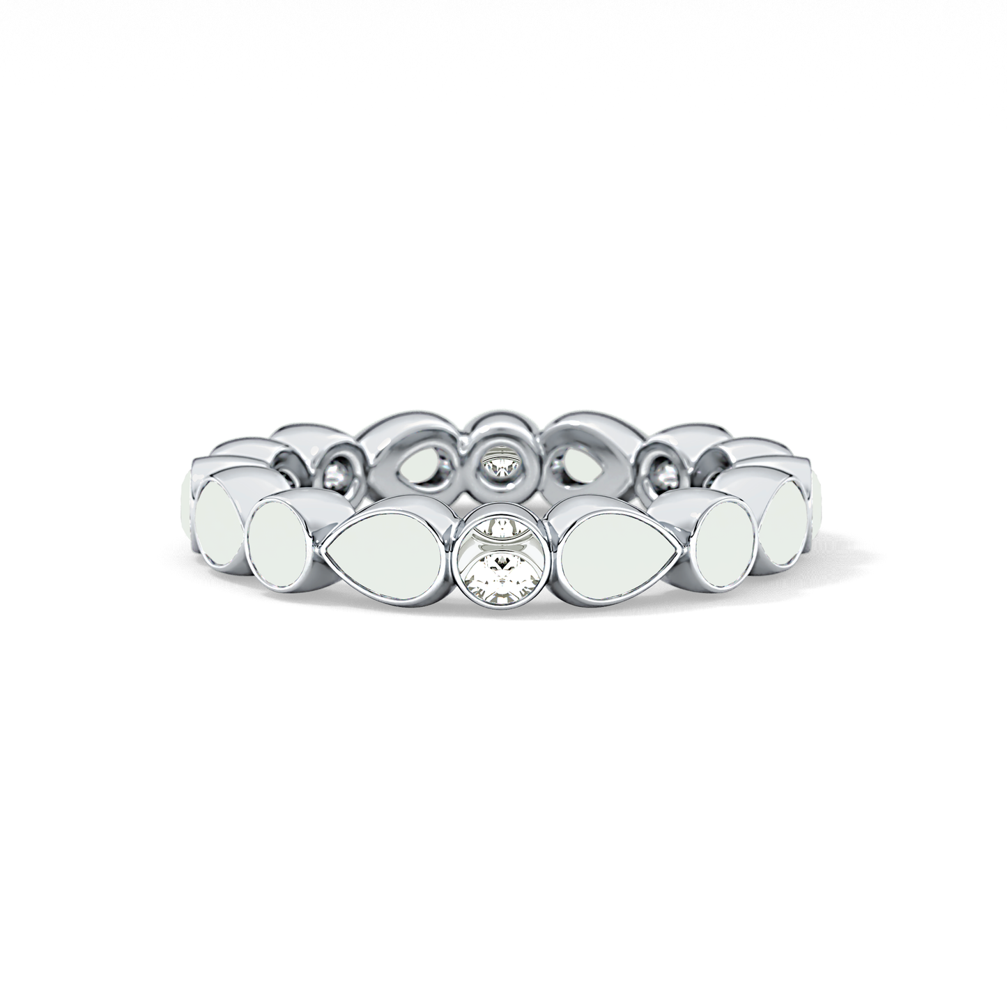 1.28 TCW Round & Pear Lab Grown Diamond Wedding Band