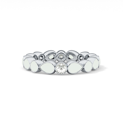 1.28 TCW Round & Pear Lab Grown Diamond Wedding Band