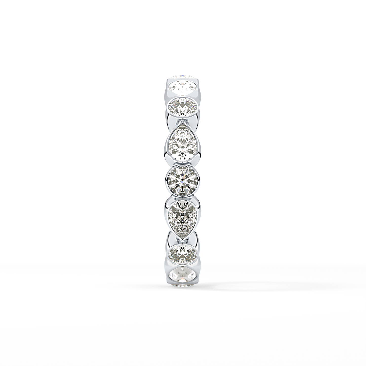 1.28 TCW Round & Pear Lab Grown Diamond Wedding Band
