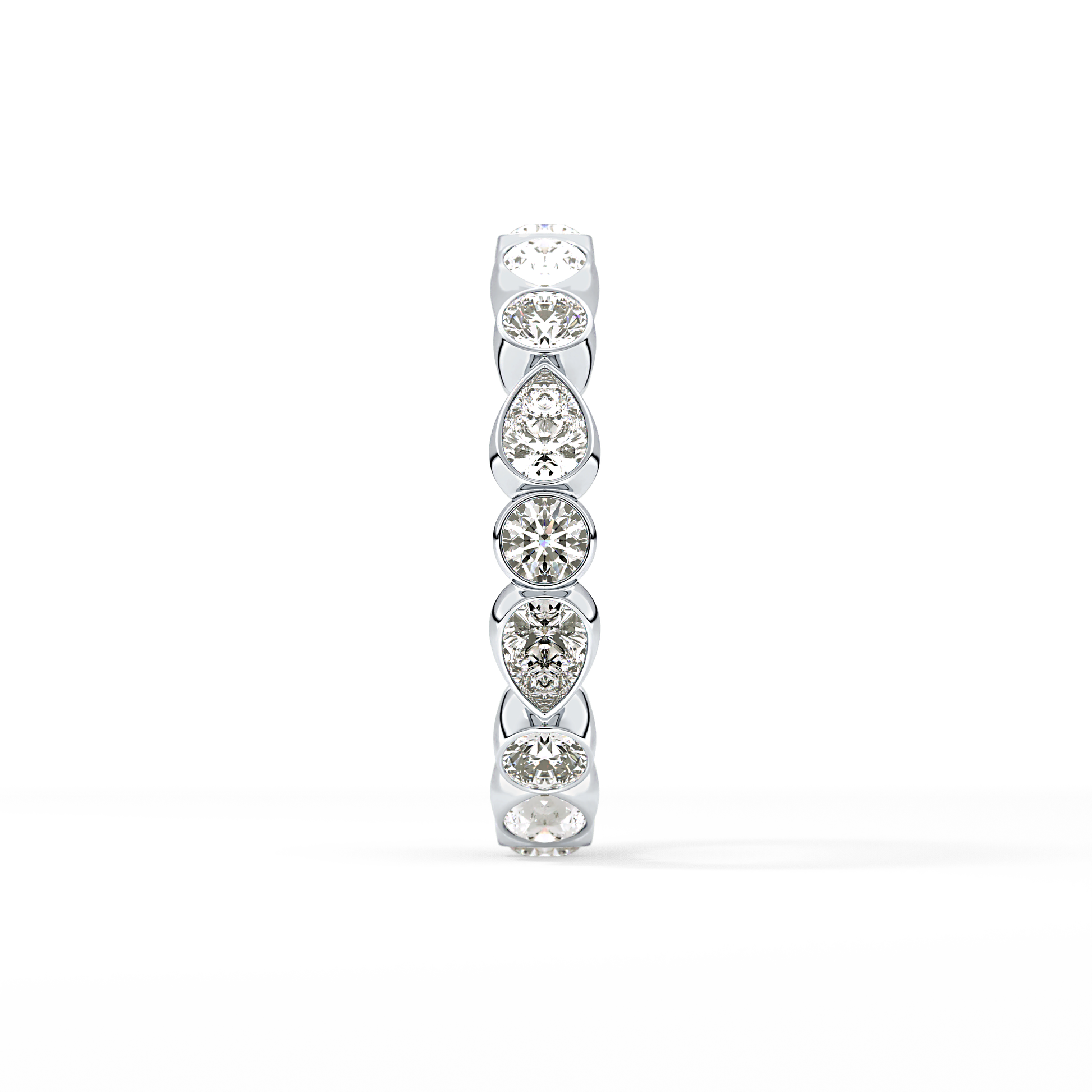 1.28 TCW Round & Pear Lab Grown Diamond Wedding Band