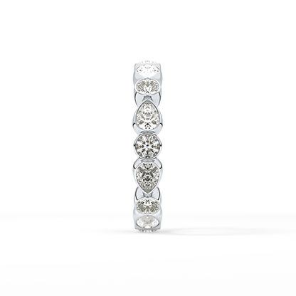 1.28 TCW Round & Pear Lab Grown Diamond Wedding Band