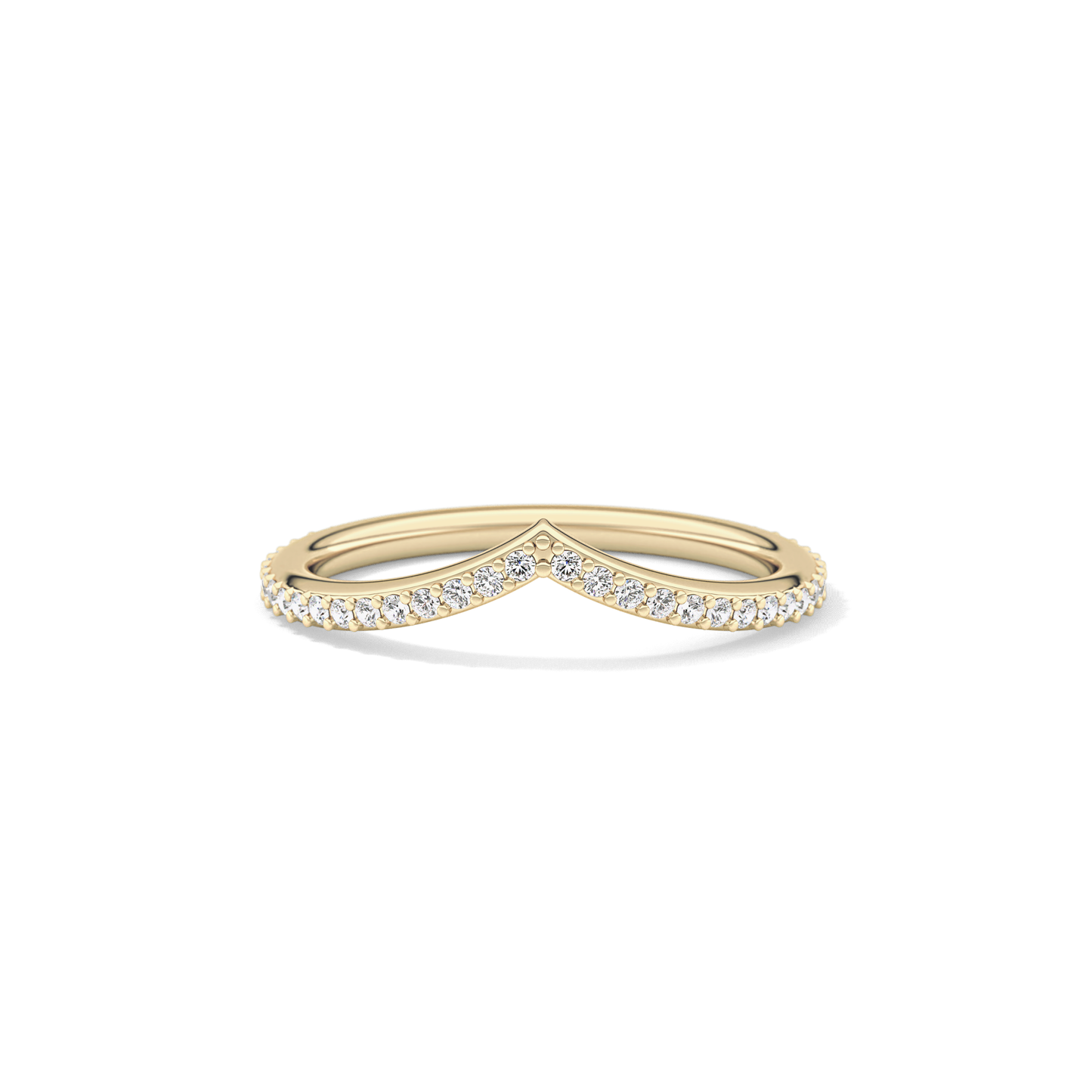 0.74 TCW Round Lab Grown Diamond Curved Wedding Band