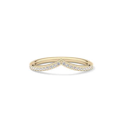 0.74 TCW Round Lab Grown Diamond Curved Wedding Band