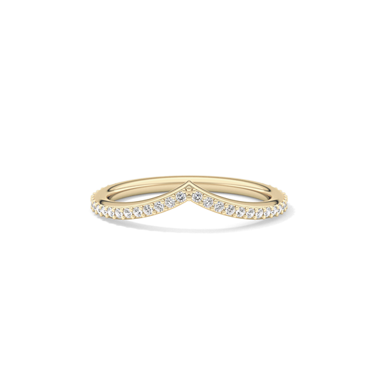 0.74 TCW Round Lab Grown Diamond Curved Wedding Band