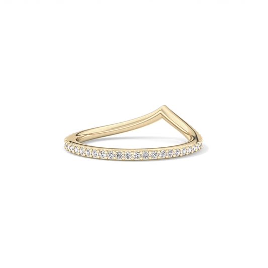 0.74 TCW Round Lab Grown Diamond Curved Wedding Band