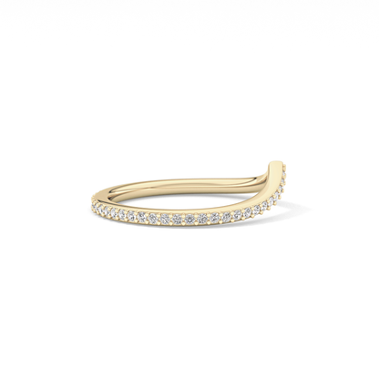 0.74 TCW Round Lab Grown Diamond Curved Wedding Band