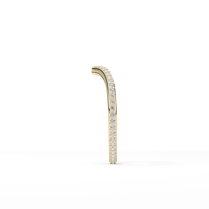 0.74 TCW Round Lab Grown Diamond Curved Wedding Band