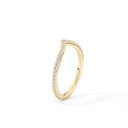 0.74 TCW Round Lab Grown Diamond Curved Wedding Band