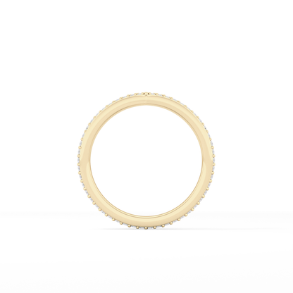0.74 TCW Round Lab Grown Diamond Curved Wedding Band