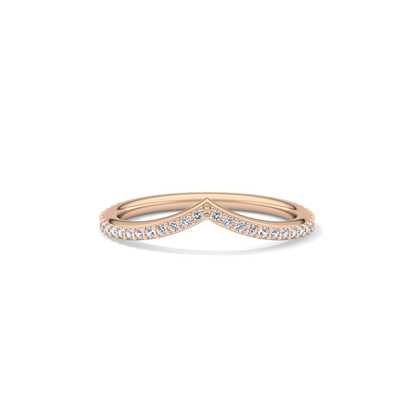 0.74 TCW Round Lab Grown Diamond Curved Wedding Band
