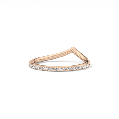 0.74 TCW Round Lab Grown Diamond Curved Wedding Band