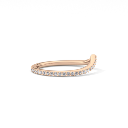 0.74 TCW Round Lab Grown Diamond Curved Wedding Band