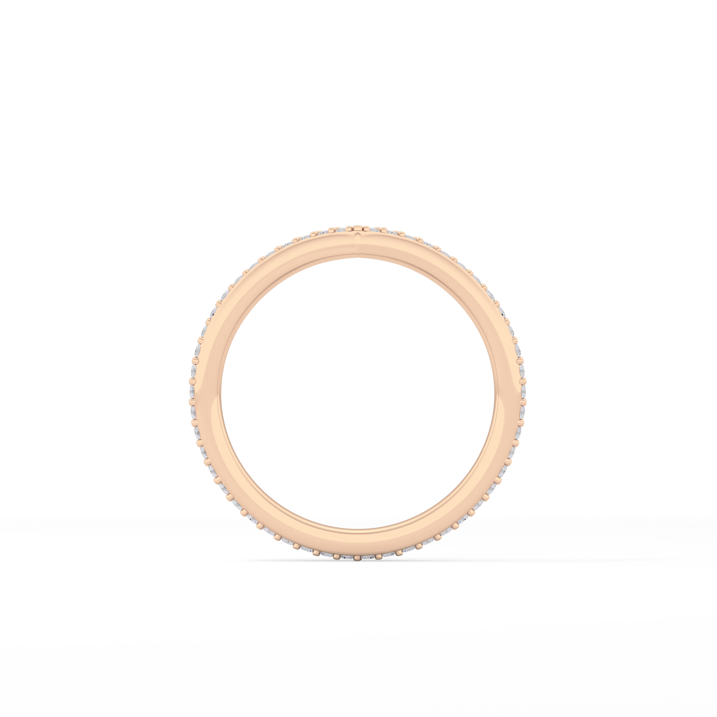 0.74 TCW Round Lab Grown Diamond Curved Wedding Band