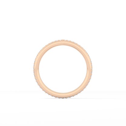 0.74 TCW Round Lab Grown Diamond Curved Wedding Band