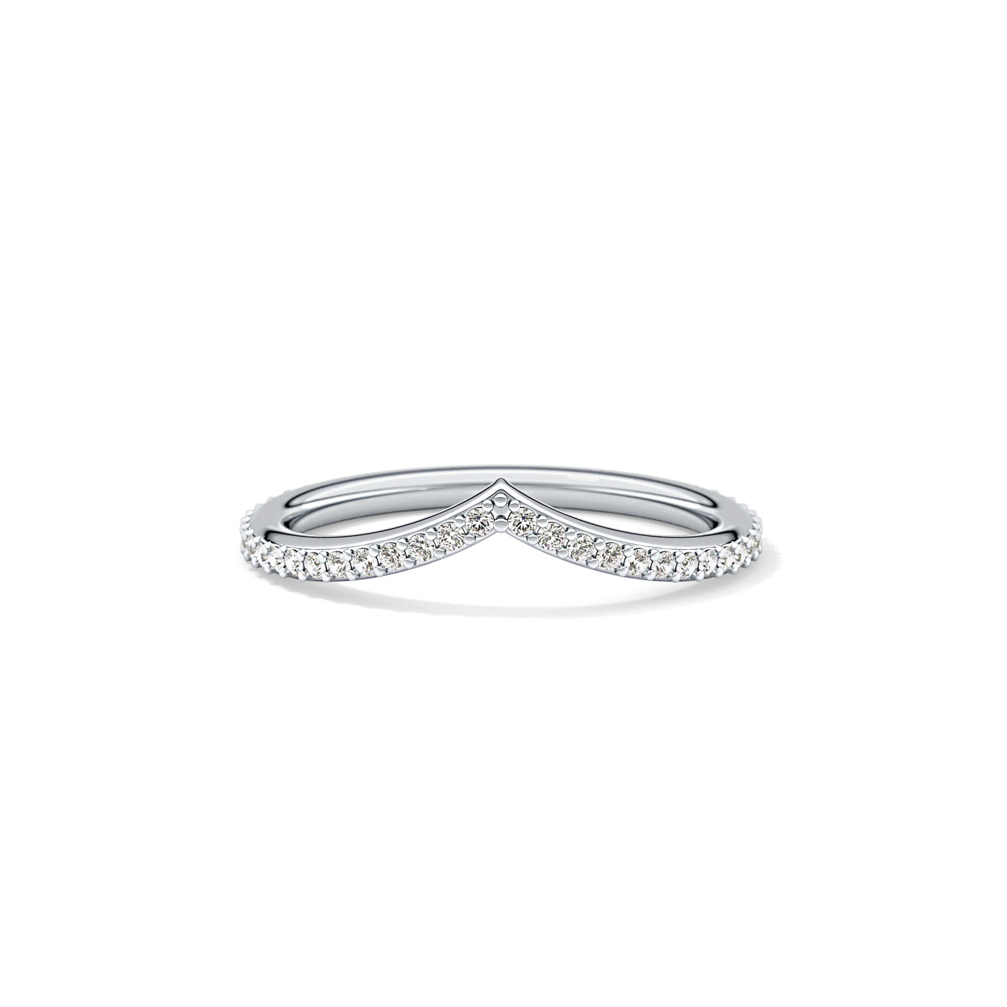 0.74 TCW Round Lab Grown Diamond Curved Wedding Band