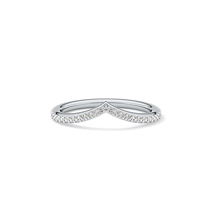 0.74 TCW Round Lab Grown Diamond Curved Wedding Band