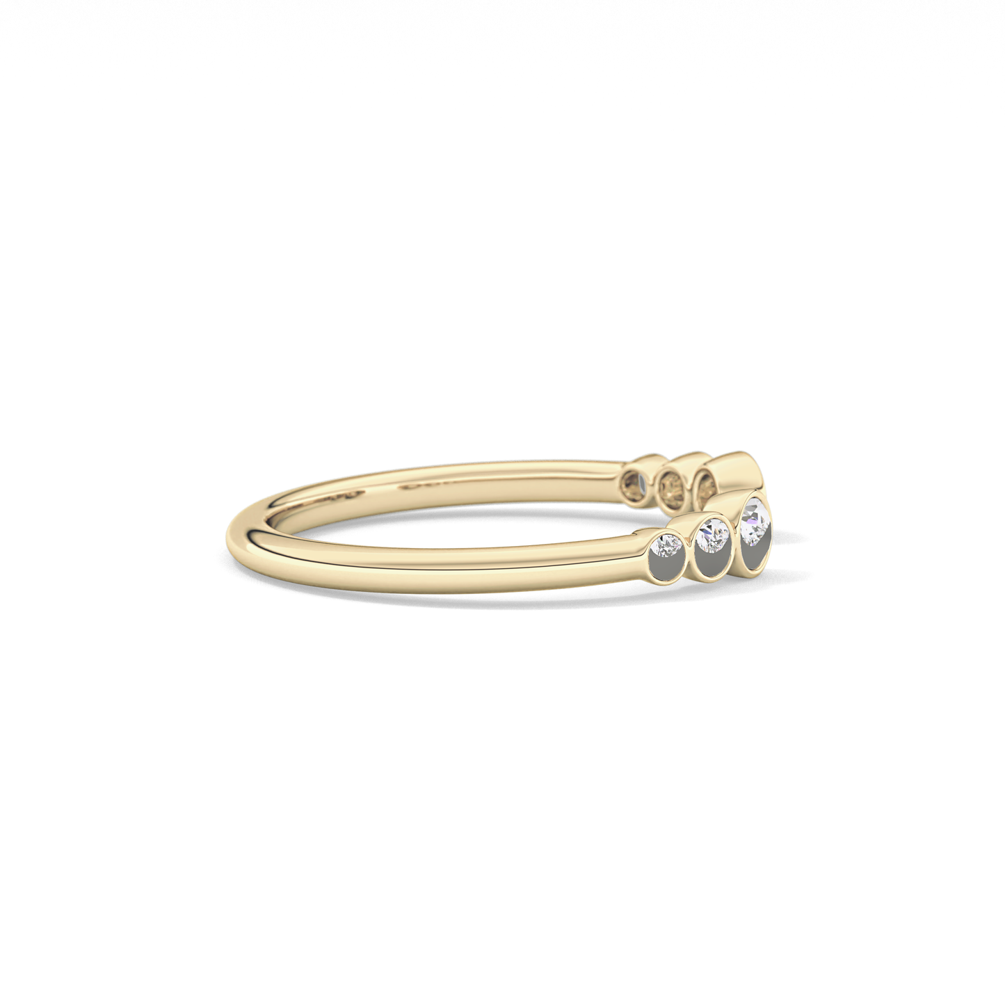 0.22 TCW Round Lab Grown Diamond Open Shank Wedding Band