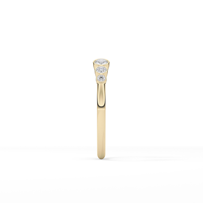 0.22 TCW Round Lab Grown Diamond Open Shank Wedding Band