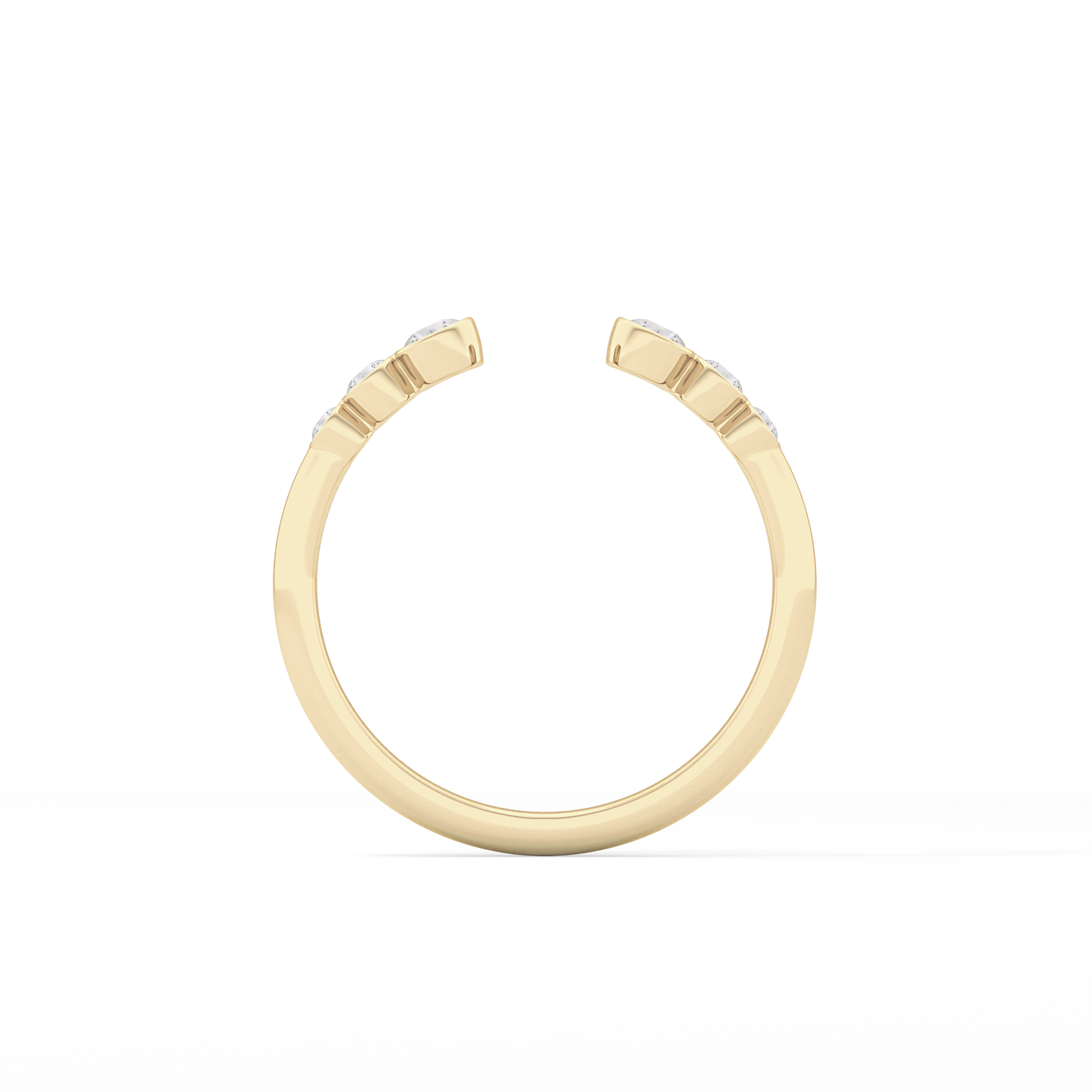 0.22 TCW Round Lab Grown Diamond Open Shank Wedding Band