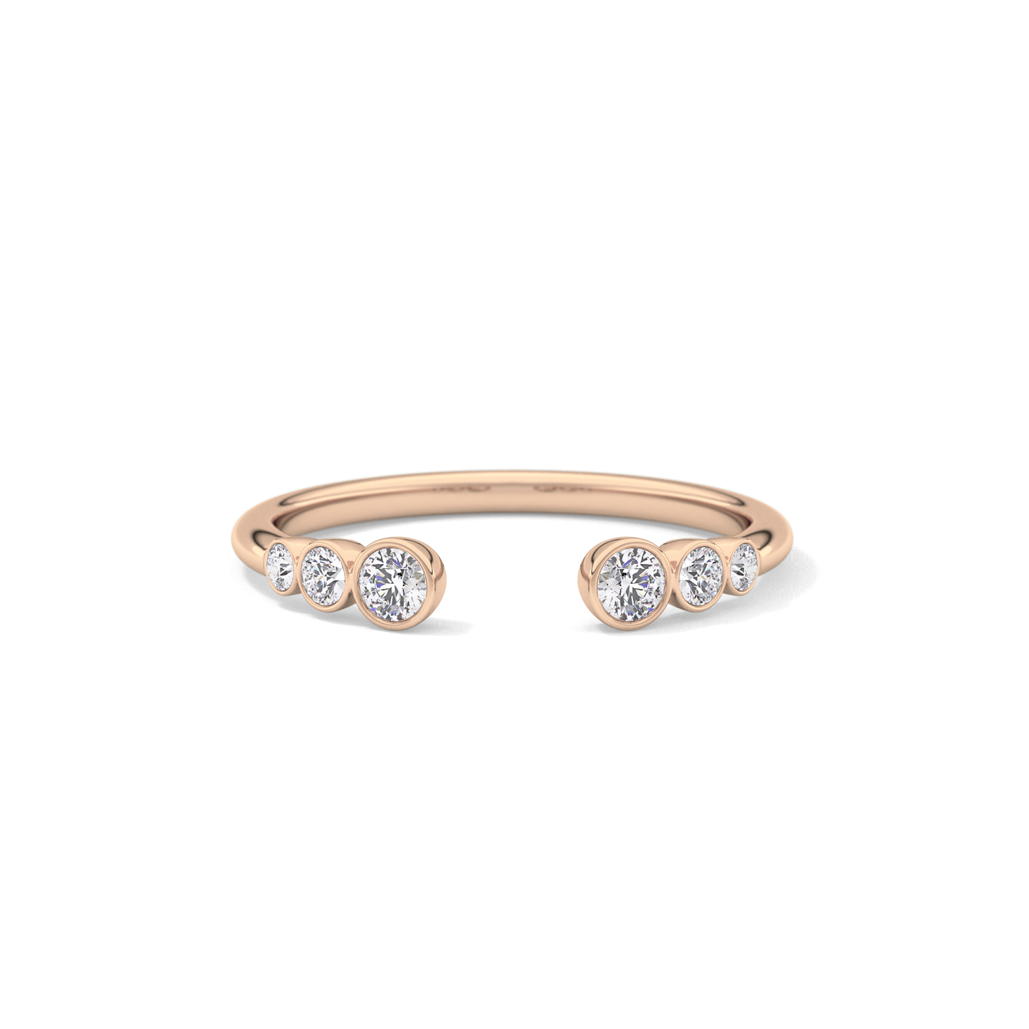 0.22 TCW Round Lab Grown Diamond Open Shank Wedding Band