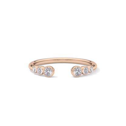 0.22 TCW Round Lab Grown Diamond Open Shank Wedding Band