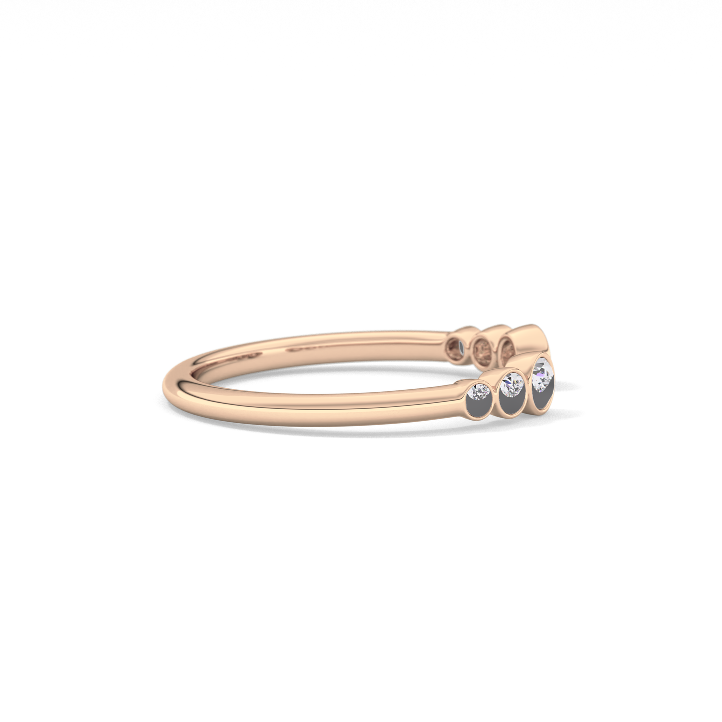 0.22 TCW Round Lab Grown Diamond Open Shank Wedding Band