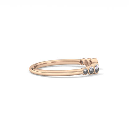 0.22 TCW Round Lab Grown Diamond Open Shank Wedding Band