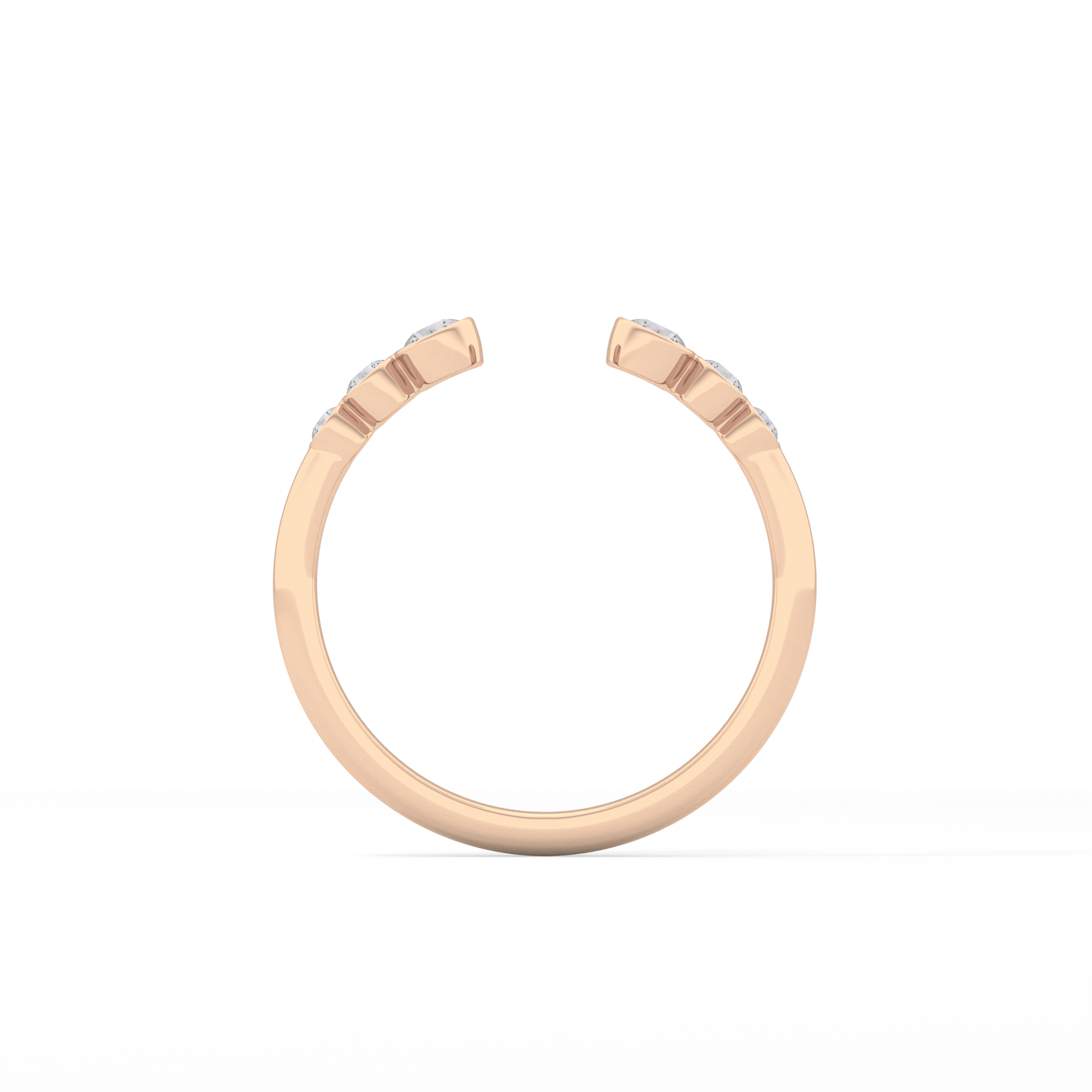 0.22 TCW Round Lab Grown Diamond Open Shank Wedding Band