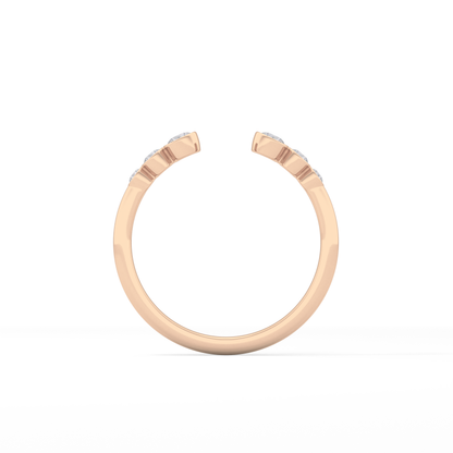 0.22 TCW Round Lab Grown Diamond Open Shank Wedding Band