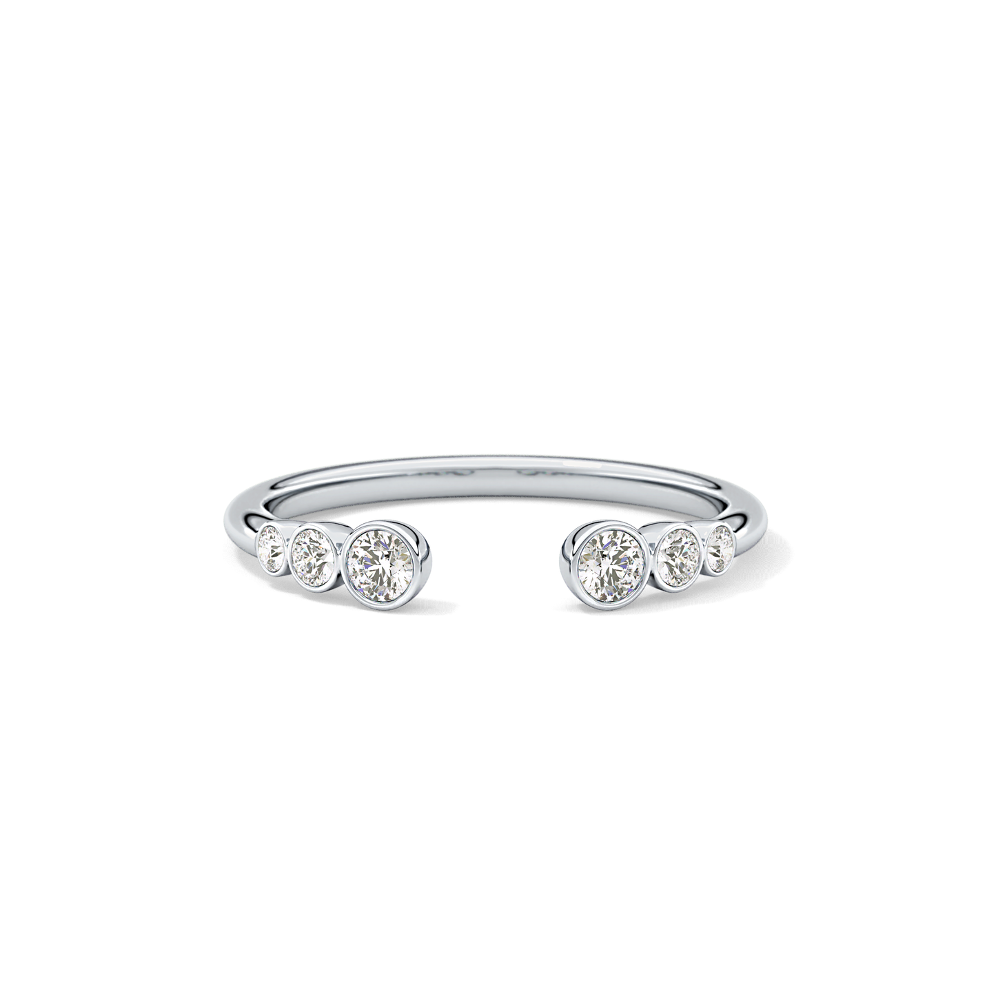 0.22 TCW Round Lab Grown Diamond Open Shank Wedding Band