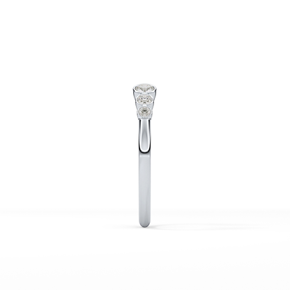 0.22 TCW Round Lab Grown Diamond Open Shank Wedding Band