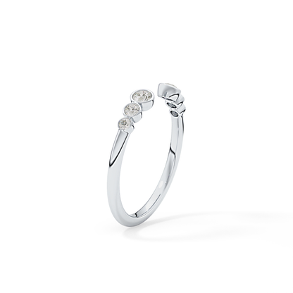 0.22 TCW Round Lab Grown Diamond Open Shank Wedding Band