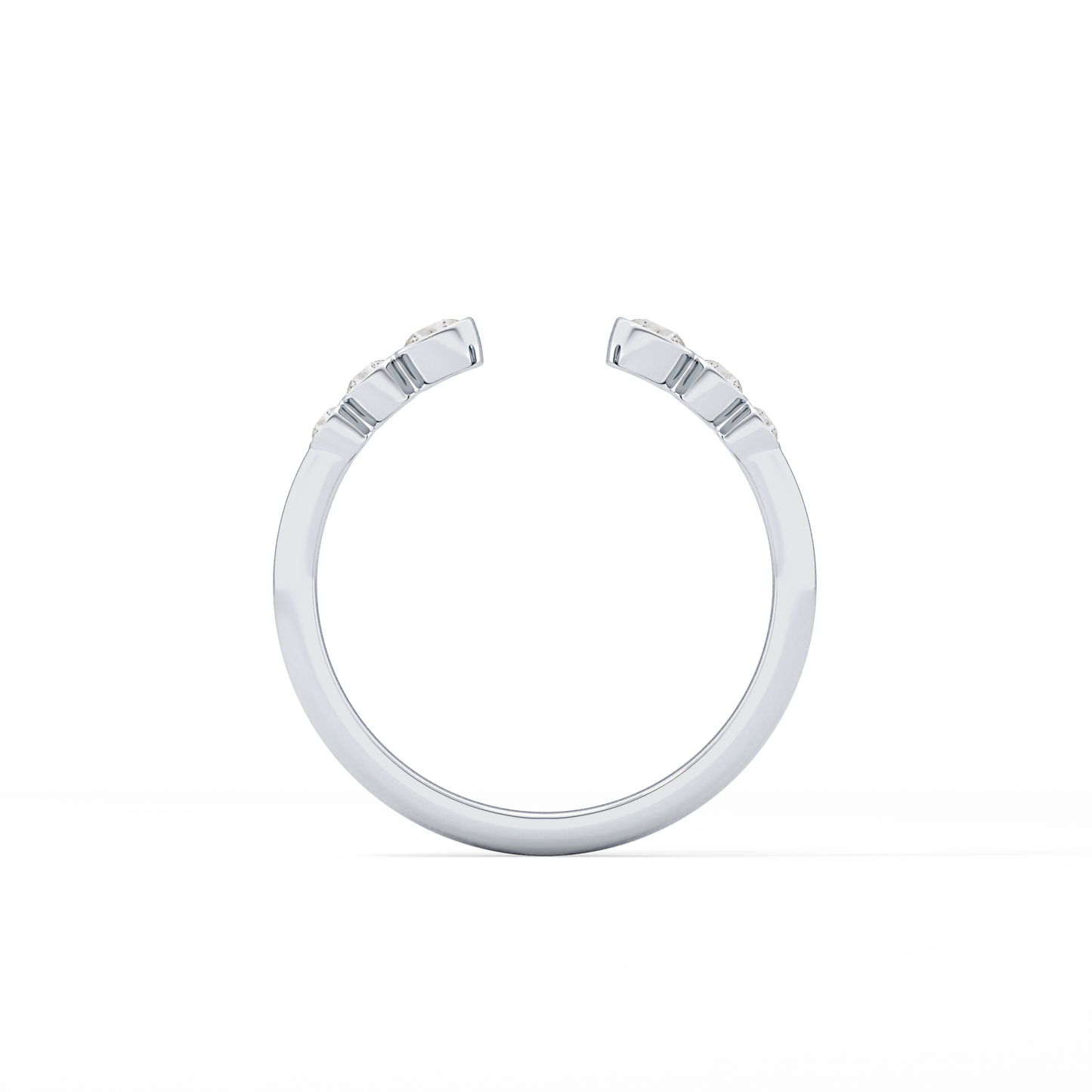 0.22 TCW Round Lab Grown Diamond Open Shank Wedding Band