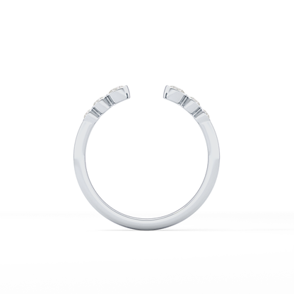 0.22 TCW Round Lab Grown Diamond Open Shank Wedding Band