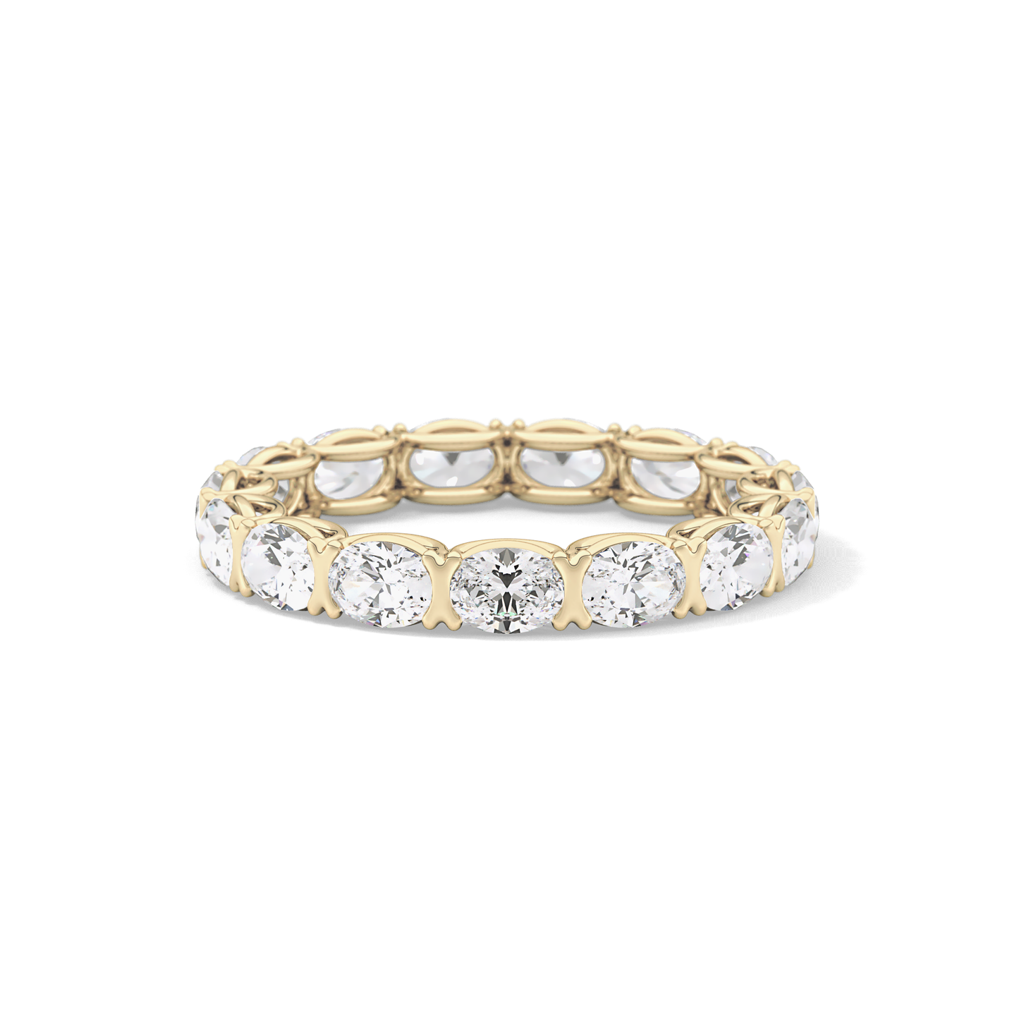 2.25 TCW Oval Lab Grown Diamond Full Eternity Wedding Band