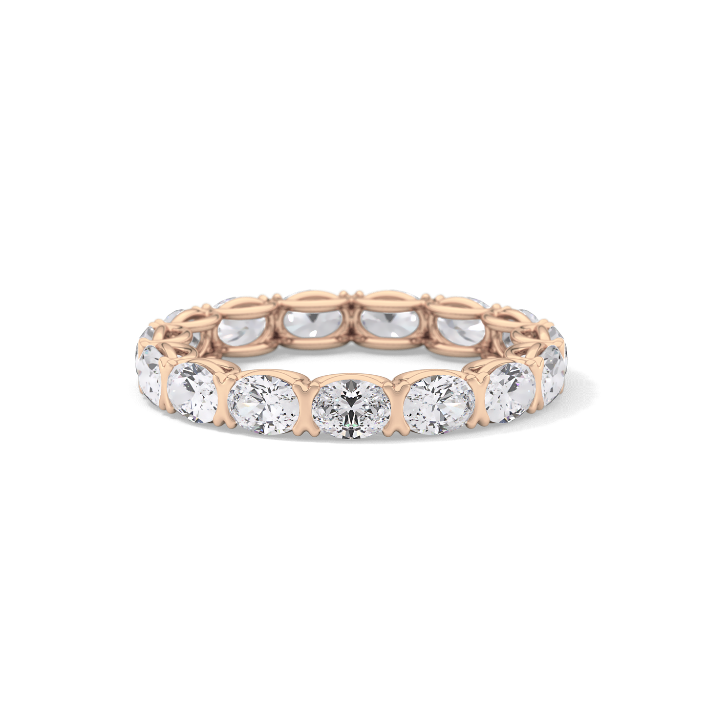 2.25 TCW Oval Lab Grown Diamond Full Eternity Wedding Band
