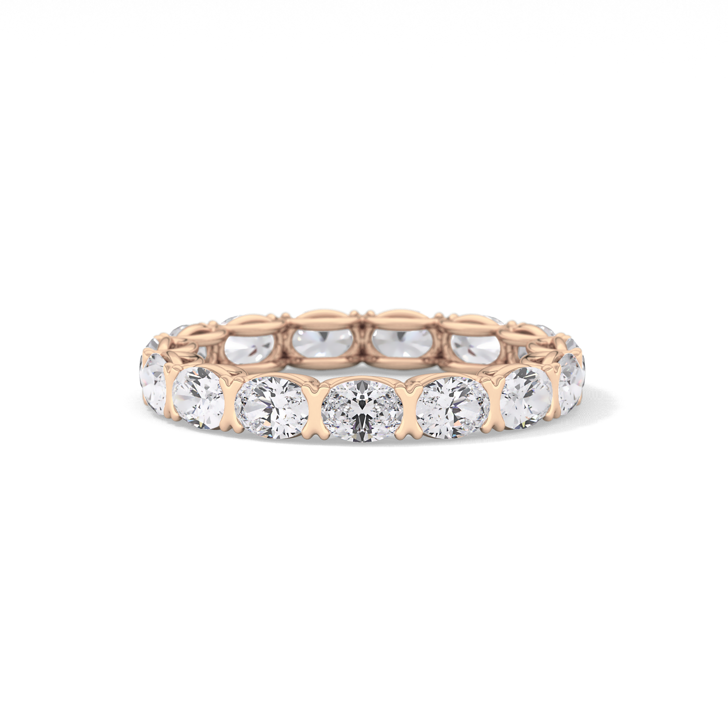 2.25 TCW Oval Lab Grown Diamond Full Eternity Wedding Band