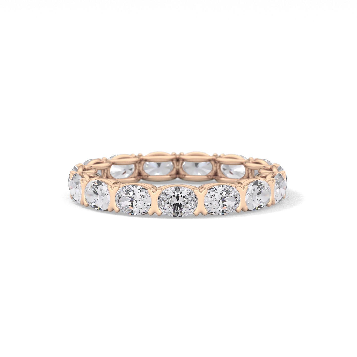 2.25 TCW Oval Lab Grown Diamond Full Eternity Wedding Band