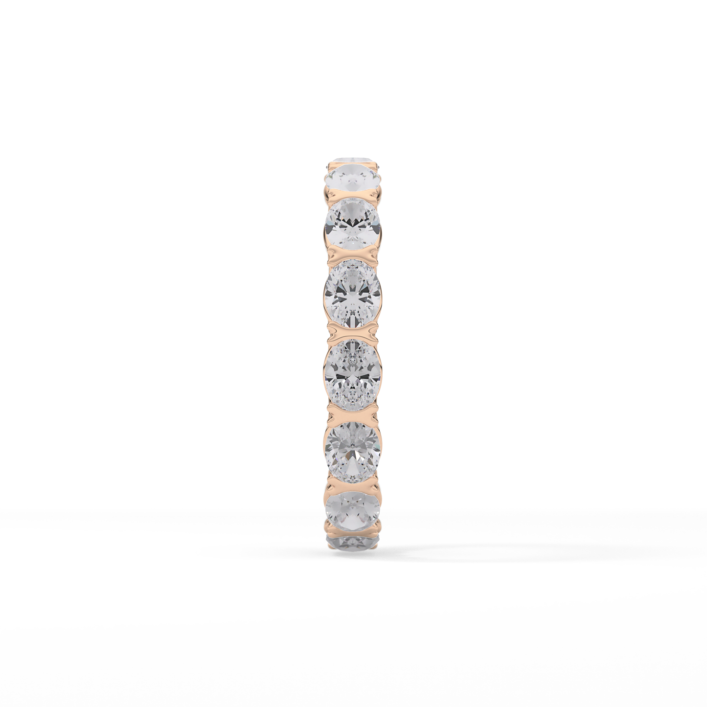 2.25 TCW Oval Lab Grown Diamond Full Eternity Wedding Band