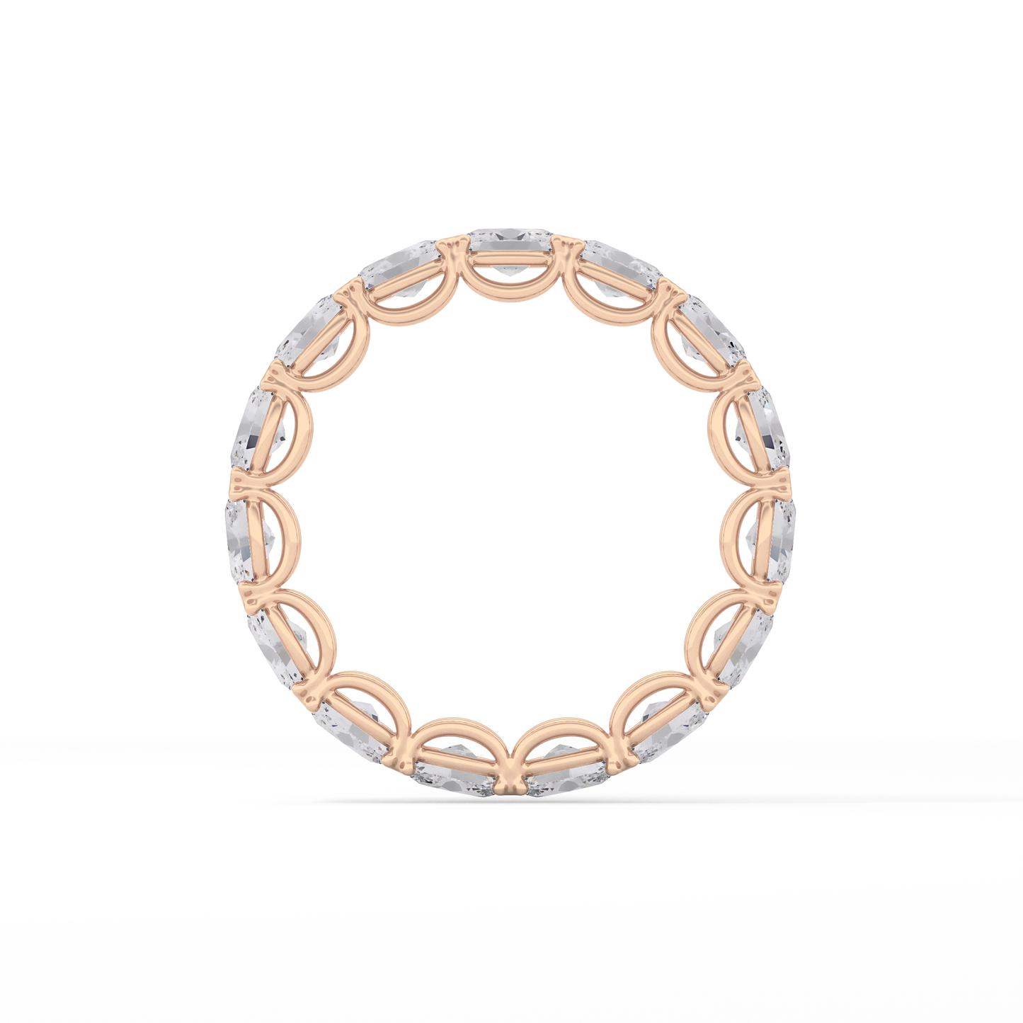 2.25 TCW Oval Lab Grown Diamond Full Eternity Wedding Band