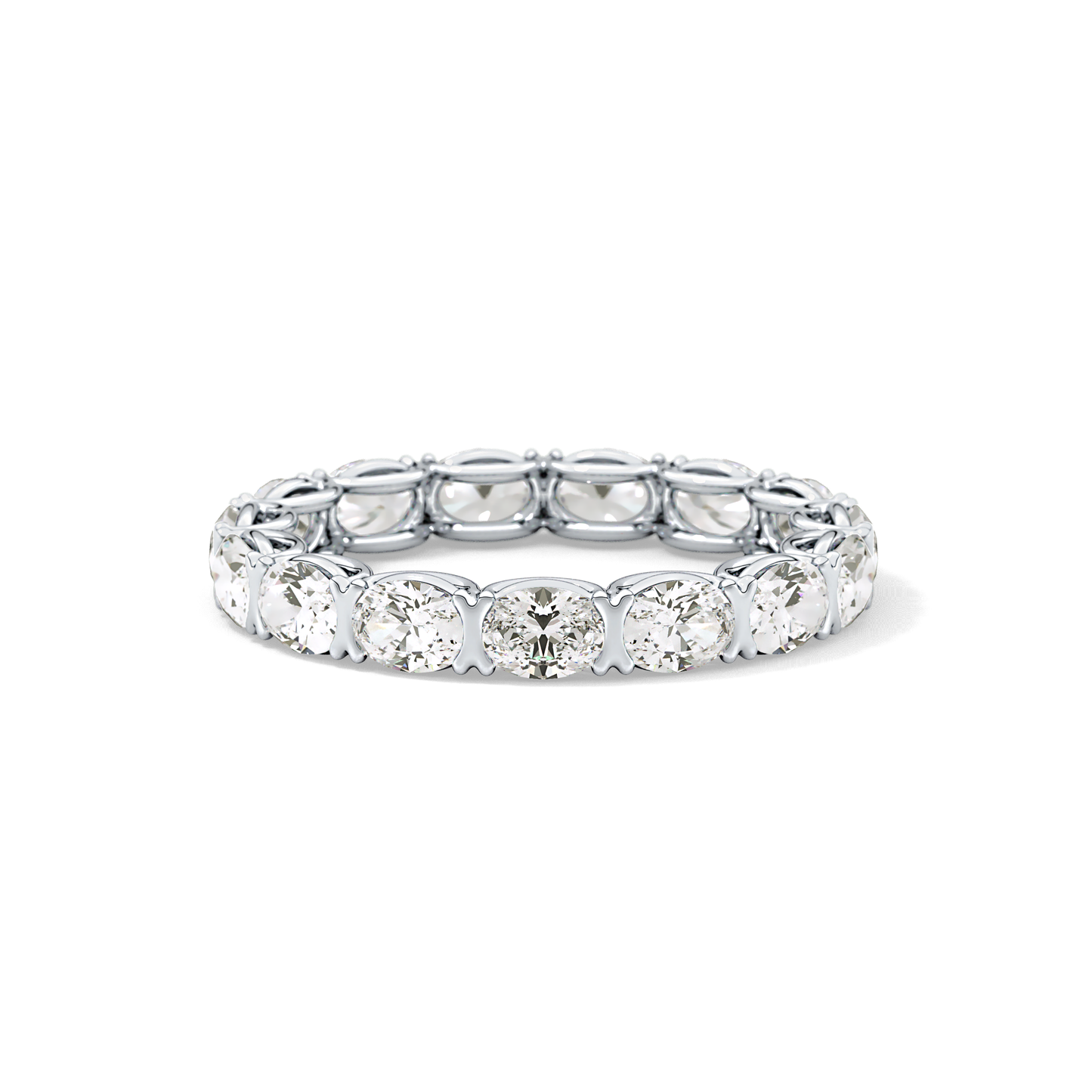 2.25 TCW Oval Lab Grown Diamond Full Eternity Wedding Band