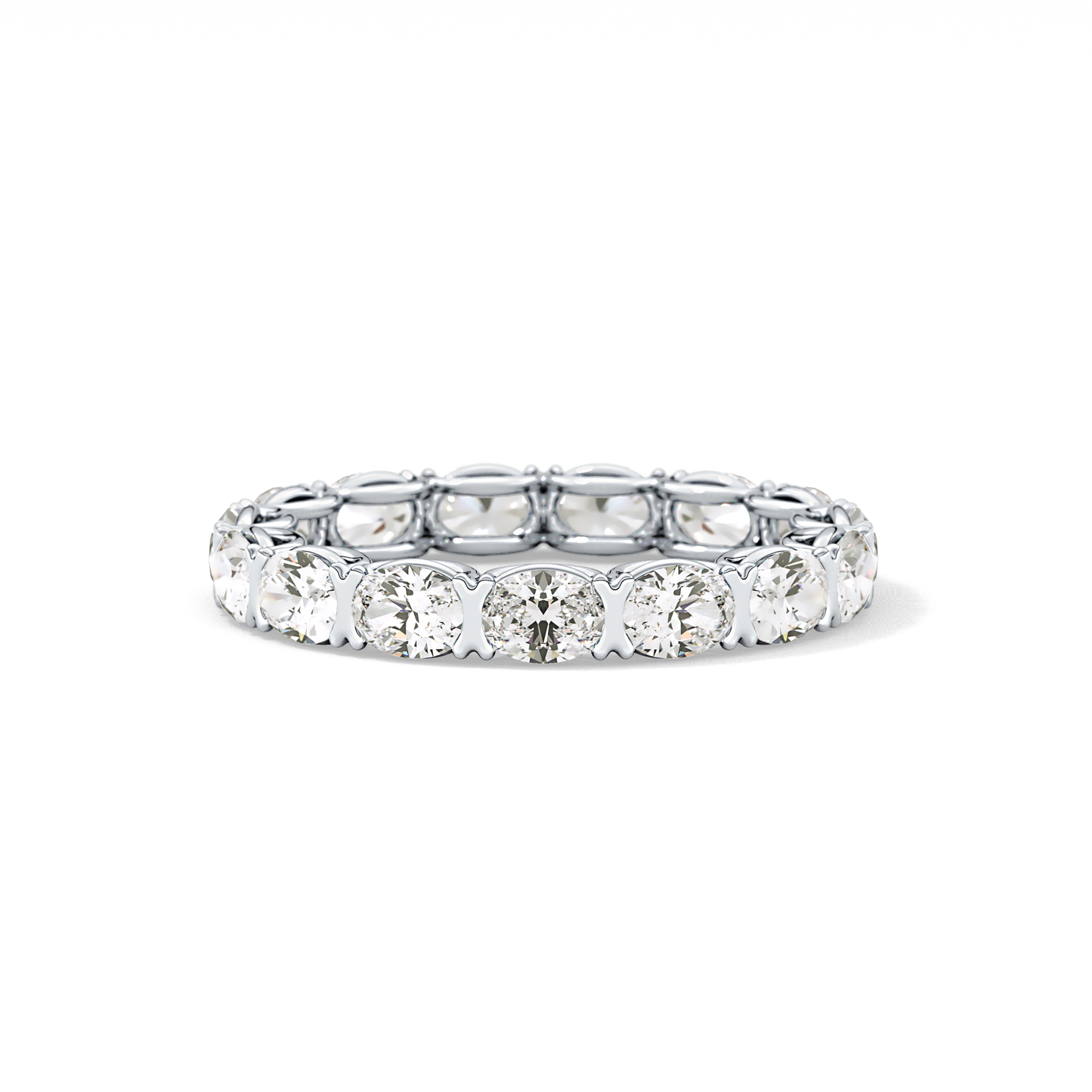 2.25 TCW Oval Lab Grown Diamond Full Eternity Wedding Band