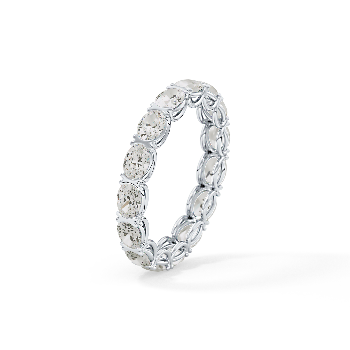 2.25 TCW Oval Lab Grown Diamond Full Eternity Wedding Band